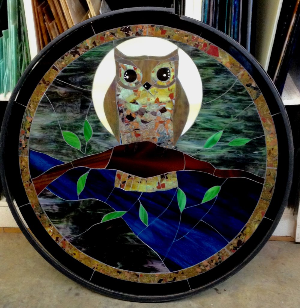 Mosaic owl table top